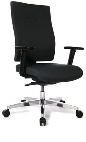 Topstar Sitness 70 komfort Bürostuhl, Schreibtischstuhl, Sitzneige- und Sitztiefenverstellung (inkl. höhenverstellbare Armlehnen) Stoffbezug schwarz