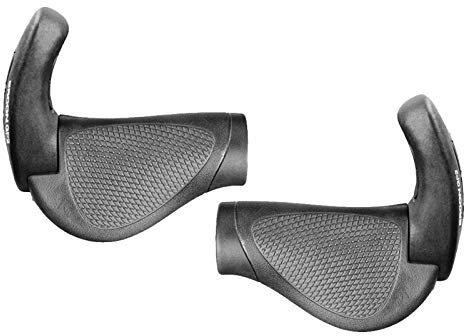 Ergon GP2-L Fahrrad Lenker Griffe Touring Ergonomisch MTB Mountain Bike Rad Sport, 42410028, Schaltung Gripshift, Farbe schwarz