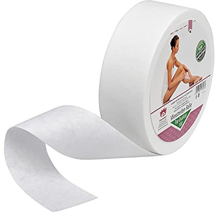 Kosmetex Vliesrolle, Dicke Qualität für Warmwachs und Zuckern, 100 m x 7 cm, Vliesstreifen für die Haarentfernung mit Warmwachs und Zuckerpaste, Top Qualität