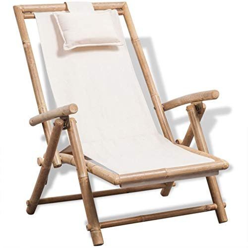 vidaXL Sonnenliege Liegestuhl Gartenliege Bambus Stuhl Relaxliege Gartengarnitur
