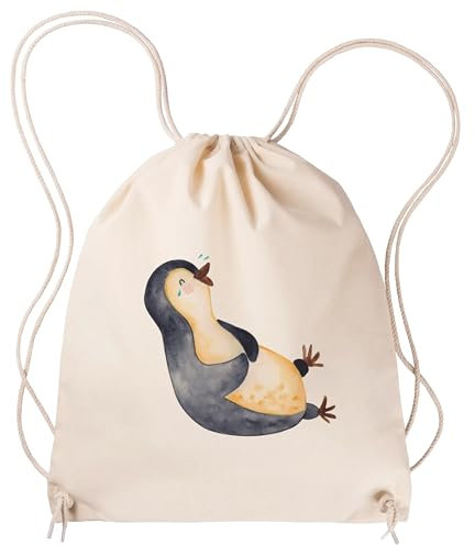 Mr. & Mrs. Panda Turnbeutel Pinguin Lachen - Geschenk, Haha, Pinguine, gym tasche, Baumwolltasche, Funny, kordelzugbeutel, wander rucksack, Stoffbeutel, Lol