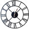 Klass Home Collection Outdoor Waterproof Wall Garden Clock, Iron, Black, 40 CM