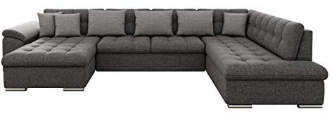 Mirjan24 Eckcouch Ecksofa Niko, Design Sofa Couch mit Schlaffunktion U-Sofa Große Farbauswahl Wohnlandschaft (Ecksofa Links, Lux 06 + Lux 06 + Lux 05)