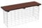 ESTEXO Gabionen Sitzbank mit WPC-Sitzfläche in Holzoptik, 100 x 30 x 43 cm, inklusive Spiralen und Distanzhalter Dunkelbraun