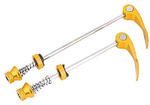 Alomejor 1 Paar Fahrrad Schnellspanner Mountain Road Bike Schnellspanner Aluminiumlegierung Spießschraube(Gold)
