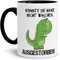 Tasse lustig mit Spruch - T-REX Hände waschen - Geschenk-Idee/Kaffeetasse/Büro/Arbeit/Virus/Dino-Saurier - Innen & Henkel Schwarz