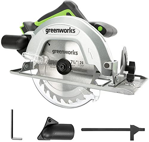 Greenworks CR24L00 Sierra circular, solo herramienta, verde