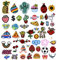 HQdeal 50 Stück Patches zum Aufbügeln, Flicken Zum Aufbügeln, Schmetterling Tiere Blume Aufbügelflicken Bügelflicken Stickerei Applikation Nähen Eisen Auf Patch Abzeichen für DIY Kleidung Jeans Hut