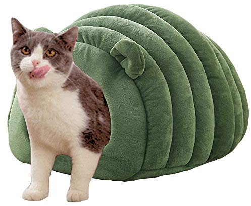 PJDDP Haustierbett Katzenbett Katzensofa Katzenhöhle Mit Superweichem Für Katzen, Kitten, Kleine Hunde & Welpen,Haustier Nest Entfernbar Katzenhaus Hundehaus Winter Verdicktes,Warm Pet Nest,Grün