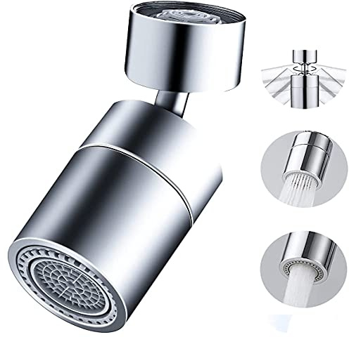 DUDUA M22 Wasserhahn-Luftsprudler, 360-Grad-Drehbarer Schwenkkopf, Strahlregler Aufsatz Siebstrahlregler, Wassersparer für Wasserhahn Küche Küchenarmatur Düse Filter Adapter (M22)