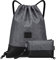LIVACASA Turnbeutel Hipster Sportbeutel Wasserabweisend Mit Leder Gym Beutel Gefüttert Mit Innentasche Schlüsselbund Damen Gym Bag Herren Tüte Rucksack Außentasche Gymsack Grau mit Geldtasche