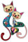 DOWAY Broche chat en émail à motif floral pour femme, Émail, Grès