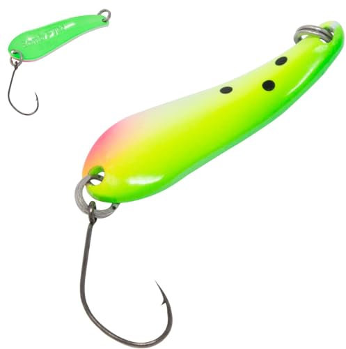FTM Forellenblinker 4g 3,9cm - Einheitsgröße, Grün-Gelb/Grün, Nadelspitze, 1 Stück