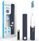 Sonisk Pulse | Battery Powered Electric Toothbrush | Portable Travel Size with Antimicrobial Sonic Technology | 1x Battery, 2X Brush Heads, 1x Travel Case Included (Matte Black)