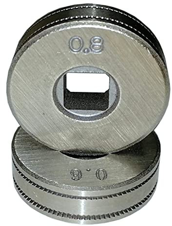 2 x Draht-Vorschubrollen, Rollräder, 25 mm Durchmesser, gerändelte Rille, passend für SSJ16 Drahtzufuhr, MIG MAG Schweißer, Ausrüstungsteile (0,6 mm/0,8 mm)