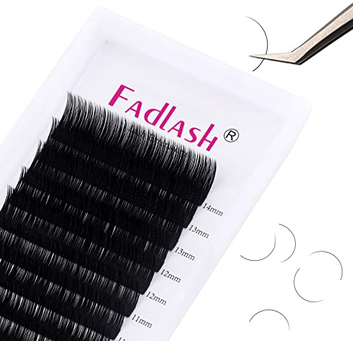 Eyelash Extensions 0.07mm DD Curl Mix 8-14mm FADLASH Classic Lash Extensions 1:1 Individual Classic Eyelashes Black Matte Single Lashes Extension Professional