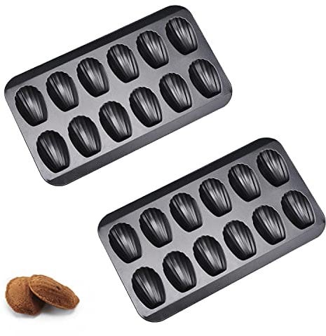 CHEDODU 2PCKMadeleineform, Madeleine-Backform mit Antihaftbeschichtung , Mini Muschelkuchen Backform Backblech Form Mold mit12 Mulden 40 * 22CM