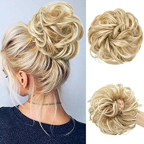JJstar Haarteil Mit Gummiband, Groß Dutt Gelockt Haargummi Mit Haaren Hochsteckfrisuren Haarverlängerung Messy Bun Haarteile für Damen Mädchen Pferdeschwanz