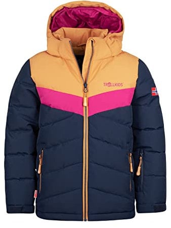 Trollkids Girls Gryllefjord Jacket 164, Navy/Bronze