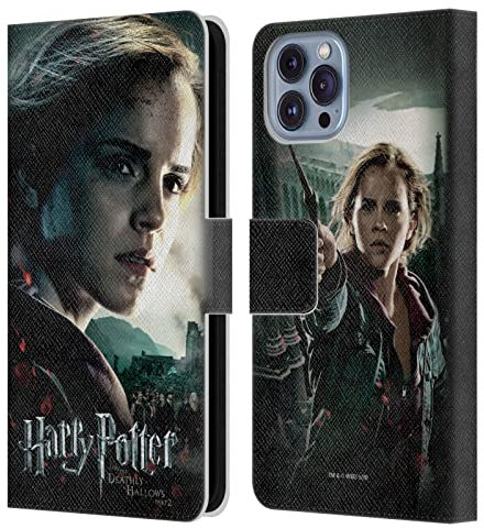 Head Case Designs Offizielle Harry Potter Hermione Granger Deathly Hallows VIII Leder Brieftaschen Handyhülle Hülle Huelle kompatibel mit Apple iPhone 14