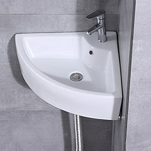 Waschbecken klein aus Keramik Wandhalterung Handwaschbecken Waschtisch Waschschale Gäste WC Becken Spülbecken Küchenspüle Waschplatz Sink Spültisch (Size : 480x480x140mm)