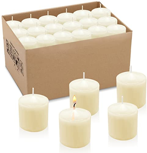 10 Hours Ivory Votive Candles, Unscented 1.5 inch Wax Candles for Wedding, Party, Holiday Spa & Home Decoration, 36 Packs