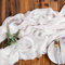 AOKSUNOVA Tischläufer Musselin Käsetuch Tischläufer Weiß Hochzeit 400 x 80cm Chiffon Tischläufer 4M