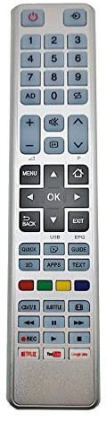 Ersatz Toshiba Fernbedienung für Toshiba Universal Fernbedienung mit Netflix YouTube Google Play-Tasten