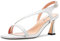Castamere Femmes Mi Talon Heel Ouvert Bout Slingback Été Mariage Danse Cute 6.5 CM Heels Blanc 36 EU