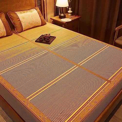 4 Dimensioni Stuoie Di Sonno Di Estate, Stuoia Per Letto Di Bambù Pieghevole Rinfrescante E Traspirante, Stuoia Di Bambù Per Letto Con Doppio Lato, Tappetino Pieghevole Per L'aria Condizionata ( Size