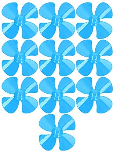 Kunststoffpropeller 10 Stück Propeller 4 Blätter Starker Wind Modellbau Luftschrauben Langlebige Materialien Leichter Wind Kostüm Kopfbedeckungen und Hüte (Blau)