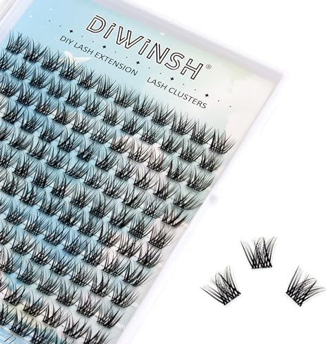 144 grappes de Faux Cils Individuel 10mm Longueur D Curl DIY Cluster Volume Cils Individuels Naturelles Cluster Faux Cils Bricolage à la Maison Extensions de Cils Cluster Lashes(DIY-10mm)
