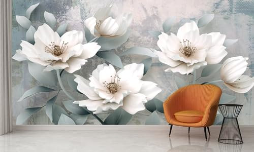 Audace Liberté Papier Peint Panoramique fleurs dessinées à la main Soie 355×250 cm Papier Peint 3D Géant Salon, Chambre, Salle à Manger, Chambre d'Enfant Décoration Murale-Rétro