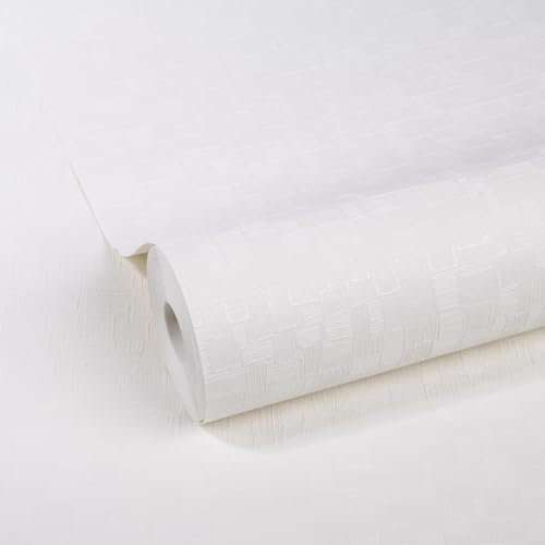 Superfresco Easy Vliestapete - Uni - Rectangle - 10m x 52cm | Tapeten Wohnzimmer, Wandverkleidung | Einfach anzubringen und zu EntfernenWeiss 1005 x 52