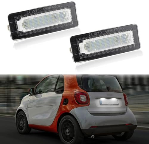 DUOMAICN Nummernschildbeleuchtung, 2 Stück, CANbus 18 SMD, fehlerfrei Kennzeichenbeleuchtung, (kompatibel mit) Compatible with Benz S-mart F-ortwo Coupe Cabrio W450 W451 W453