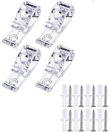 8 Sets of Clear Cord Guides Plastic Cordless Blinds Cord Roller Blinds Chain Fix Hook with Expansion Screw Window Blind Cord Holder for Roller Blinds
