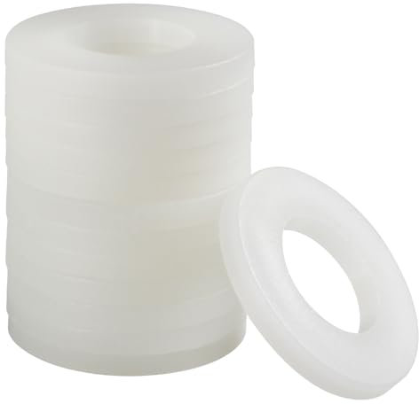 FOMGIIN Rondelle Plastique M16 x 30 mm, 10 pièces Rondelles Plates en Nylon, Rondelles Plastique de Petit Diamètre Extérieur, Rondelle Entretoise pour Machines Appareils électriques Plombiers