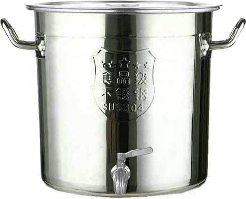 Olla grande de acero inoxidable con tapa, ollas extra para cocinar, ollas grandes, 20 L