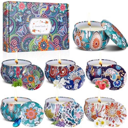 Bixury Duftkerzen Geschenkset Geschenke für Frauen, 6 Pack Aromatherapie Kerzenset zum Stressabbau, Duftkerzen Set Weihnachtsgeschenke für Zuhause, Duftkerze für Weihnachten, Geburtstag, Valentinstag