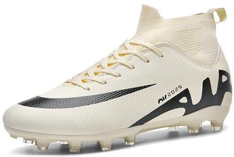 MINGSIBO Fußballschuhe Herren Kinder Fußballtraining,Training, professionelle Fußballschuhe, Fußballschuhe.Beige 40