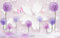 Papier peint panoramique Enfants - Fleurs pissenlit effet 3D - Largeur 130 cm x Hauteur 81 cm