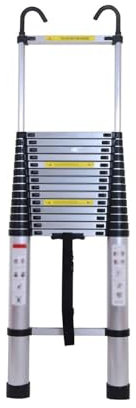 Telescoping Loft Ladder with Removable Hooks Portable 6.2M Extension Ladder for Home Garden Attic