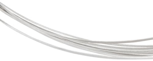 PH PandaHall Alambre de plata de ley 925 de 2 m, alambre de plata plano, calibre 21, alambre para manualidades de joyas, alambre artístico para la creación de joyas, suministros para escultura de