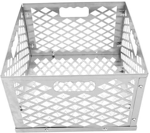 BESPORTBLE Caja Reutilizable Cesta Metálica Para Suministros De Barbacoa Para Camping y Parrillas Tapa Para El Calor