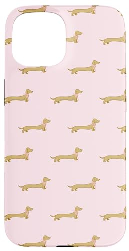 Gold Dackel Kokette Rosa Schleife Wiener Hund Doxie Wurst Hülle für iPhone 15