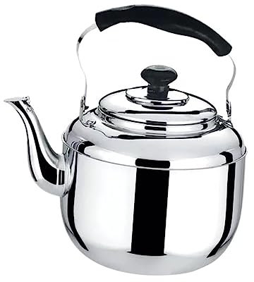 FUNNETOYU Sound Water Kettle Stainless Steel Whistling Kettle Anti-Scald Design Portable Boil Container for Home Kitchen Use for Induction Cookers and Gas Hobs