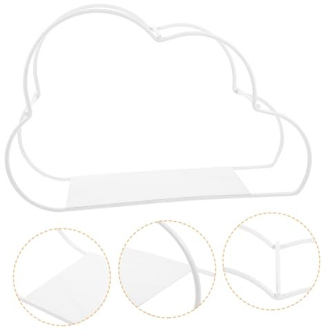 ERINGOGO Modernes Wolkenförmiges Metall Draht Regal Weiß Eleganter Zeitungs Magazinhalter Für Schreibtisch Und Wand Rostfrei Dekorativer Organizer Für Büro Zuhause Und Schule