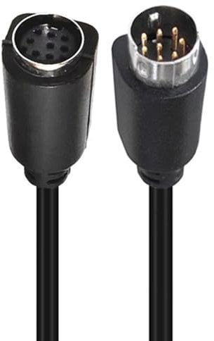 jasavdio S-Video 8-Pin Mini DIN Extension Cable, Male to Female Connector, Black (6ft)