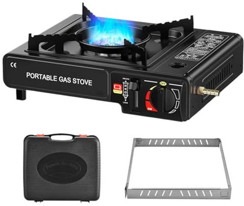 Ancsttu Réchaud de Camping Cuisson, Table De Cuisson Compacte Pour Extérieur, Équipement De Survie 2 en 1 Pour Cuisine Extérieure – Idéal Pour Pique-Nique, Randonnée, Aventures En Plein Air