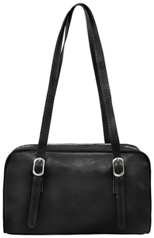 Long Keeper Y2K Borsa a Tracolla per le Donne Pochette Borsa Hobo Vegan in Pelle Piccola Moda Impermeabile Ascellare Viaggio Borsas con Cinturino Regolabile (Nero)